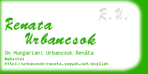 renata urbancsok business card